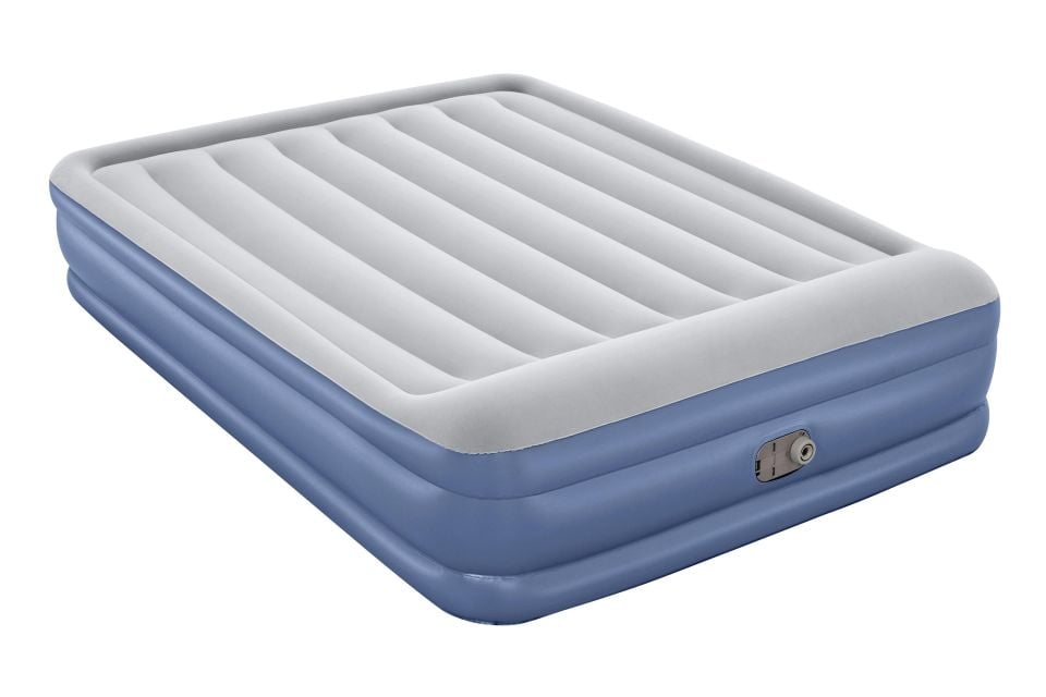 Bestway® 67630 Tritech™ Geniş Çift Kişilik Şişme Yatak, Entegre Elektrikli Şişirme Aparatı ve Antimikrobiyal Kaplama 2.03 m x 1.52 m x 46 cm