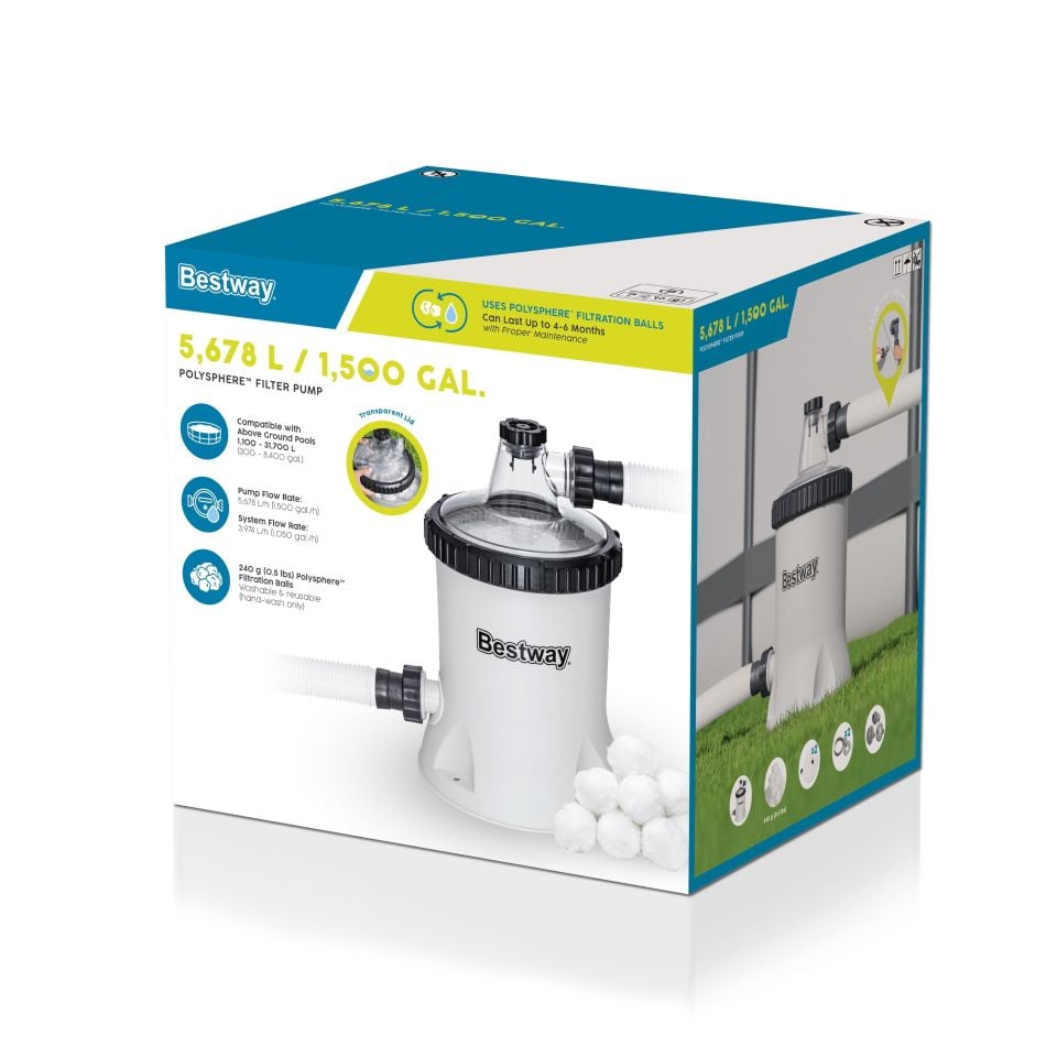 Bestway® 5,678 L Polysphere™ 58870 Havuz Filtre Devirdaim Sistemi