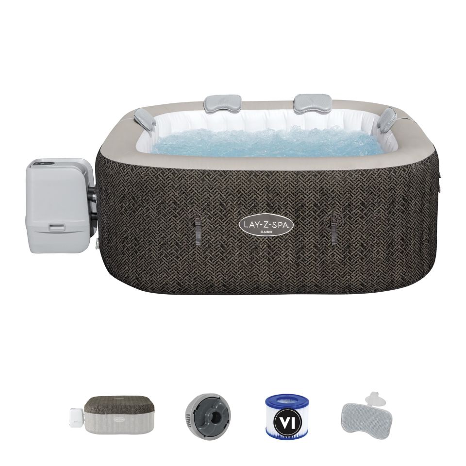 Lay-Z-Spa® Cabo Smart HydroJet™ 6001R Enerji Tasarruflu Şişme Spa Havuzu, Mobil Uygulama Kontrollü, 4-6 kişilik