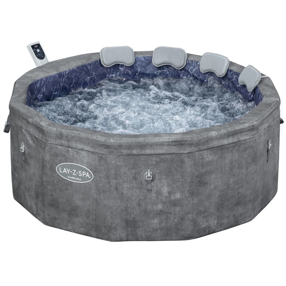Lay-Z-Spa® Carrara Smart AirJet™ 6001V Enerji Tasarruflu Şişme Spa Havuzu, Mobil Uygulama Kontrollü, 4-6 kişilik