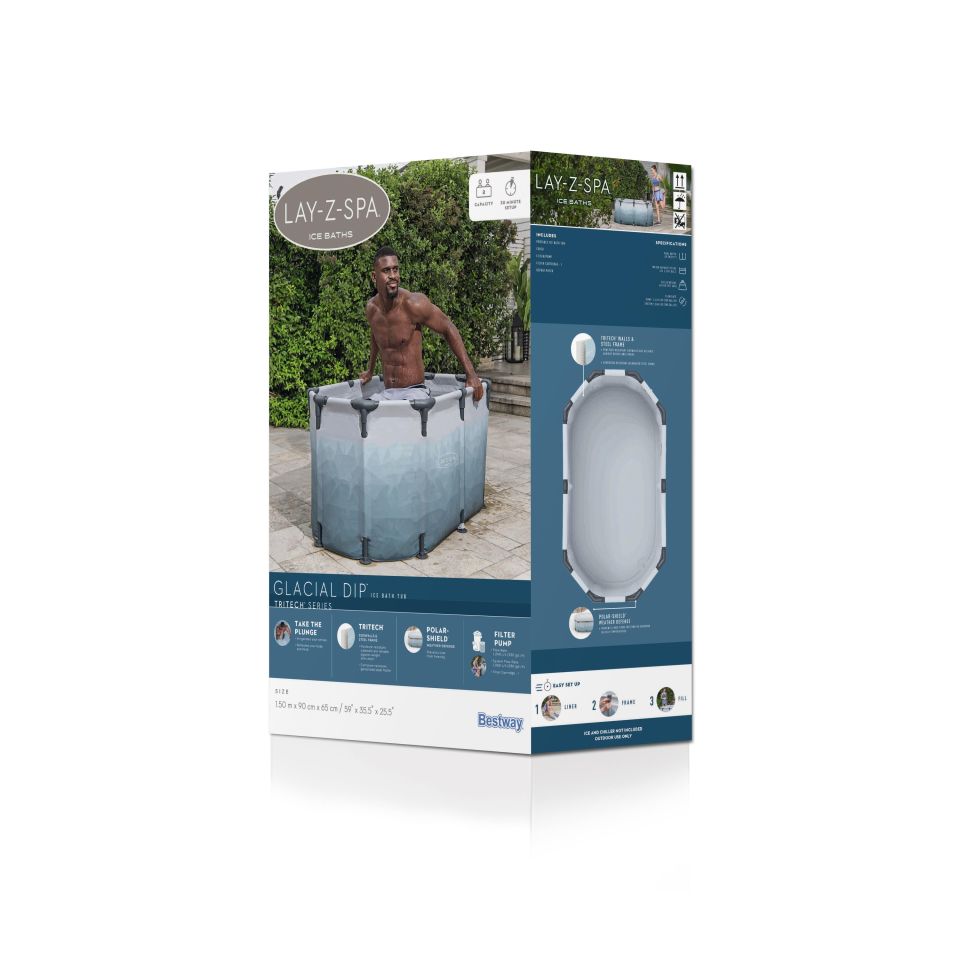 Lay-Z-Spa® Glacial Dip™ 6002N Soğuk Terapi Buz Banyosu Küveti, 2 Kişilik
