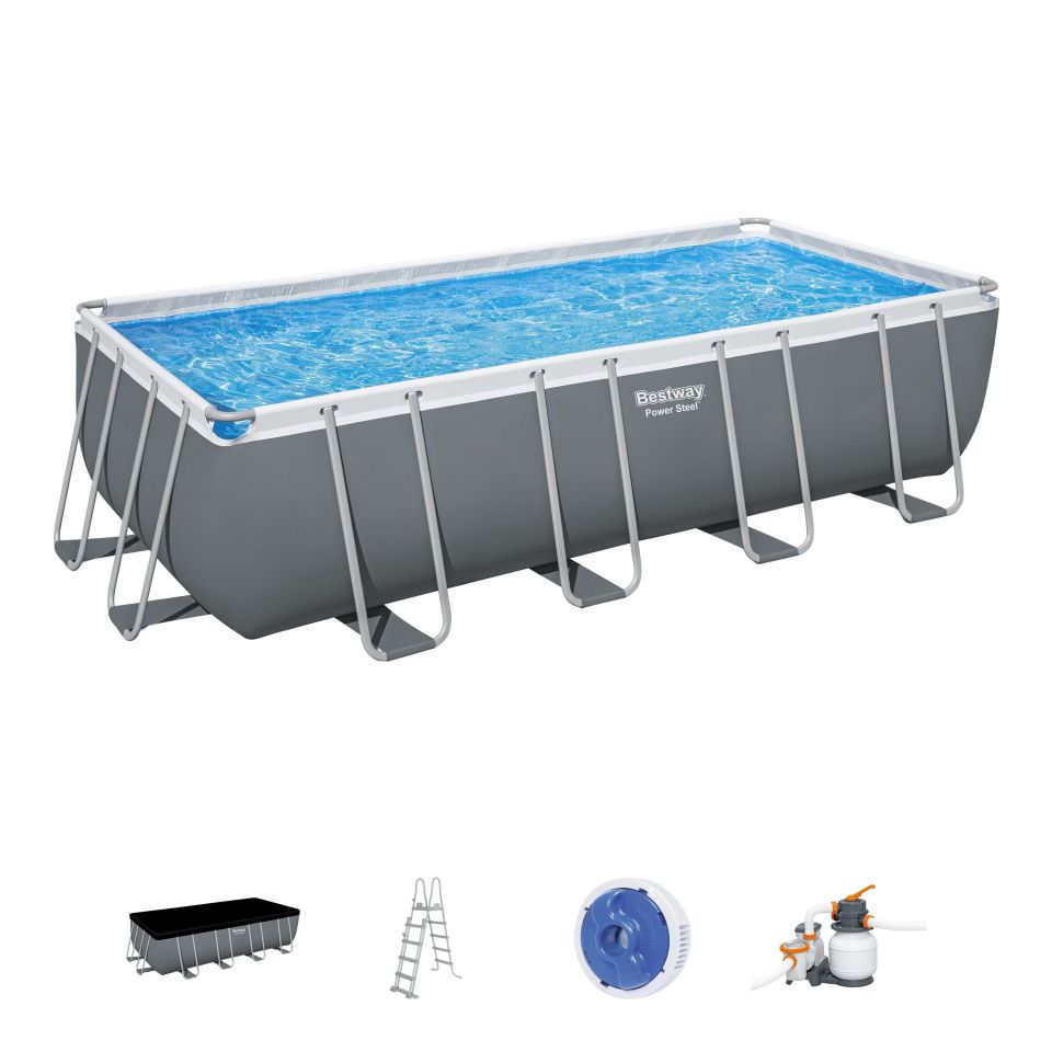 Bestway® 5619Q Power Steel™ Prefabrik Yer Üstü Havuz Seti 5,49 m x 2,74 m x 1,32 m