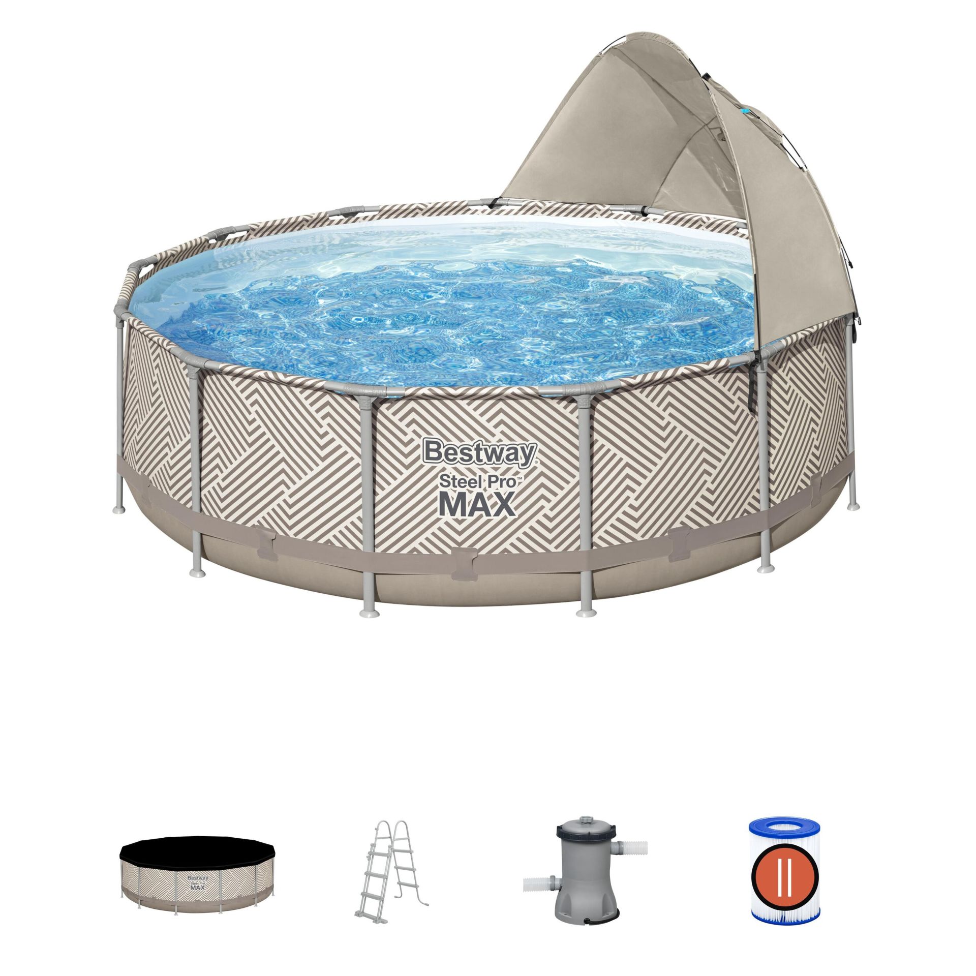 Bestway® 561FY Steel Pro MAX™ Gölgelikli Prefabrik Yer Üstü Havuz 3,96 m x 1,07 m