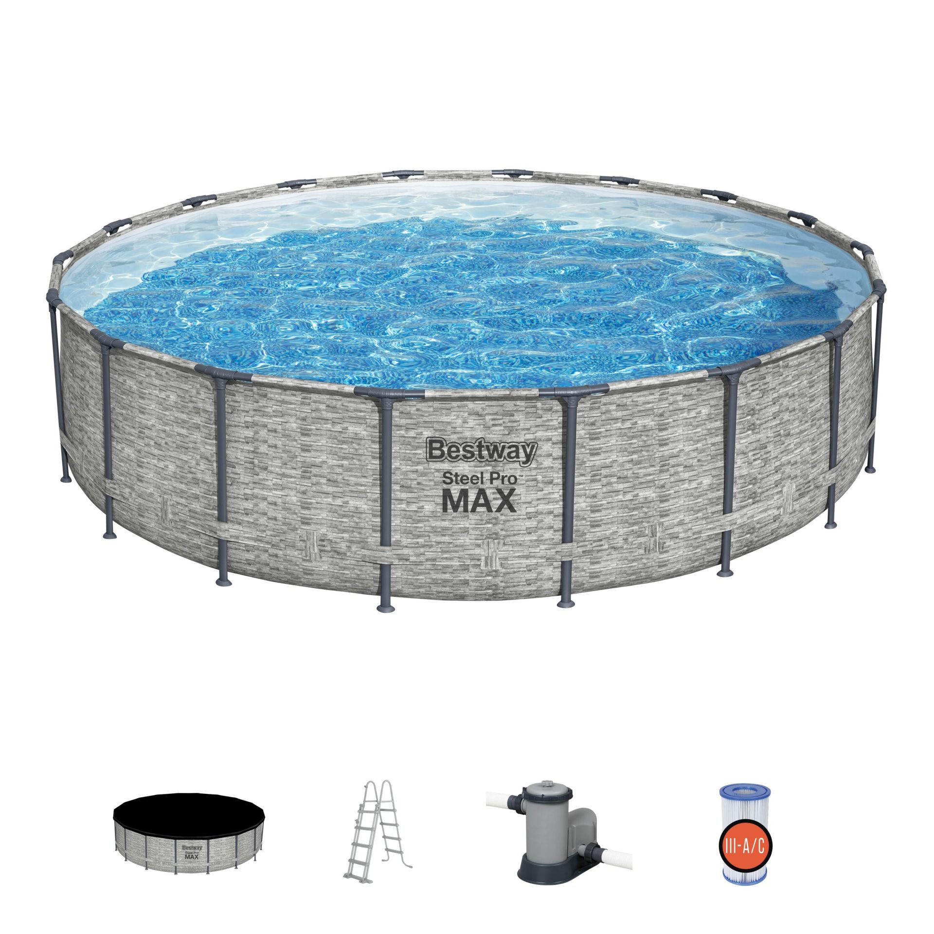 Bestway® 5618Y Steel Pro MAX™ Prefabrik Yer Üstü Çember Havuz Seti 5,49 m x 1,22 m