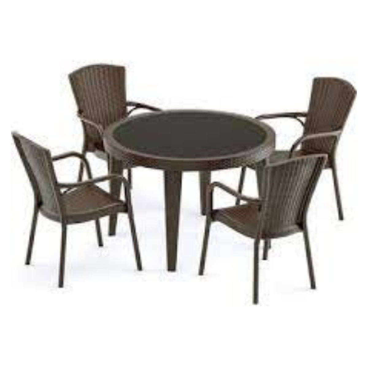 MASA 110 CM OSAKA YUVARLAK KAHVERENGİ 4+1