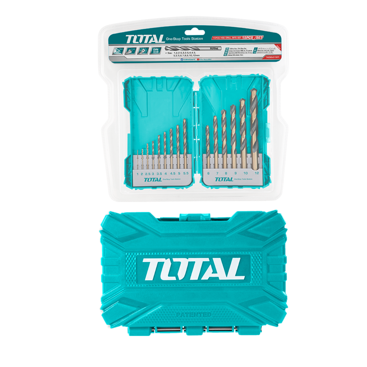 TOTAL 15 PARÇA HSS MATKAP UÇ SETİ TACSDL51501