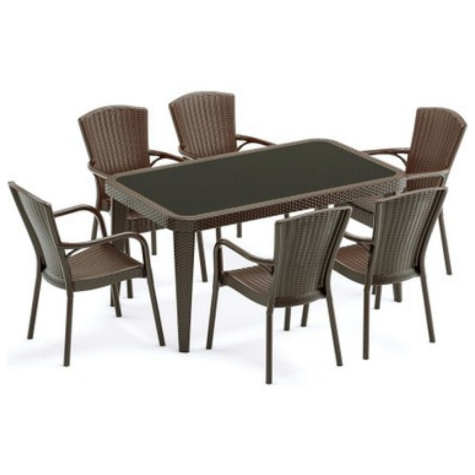 MASA 90X150 OSAKA KAHVERENGİ 6+1