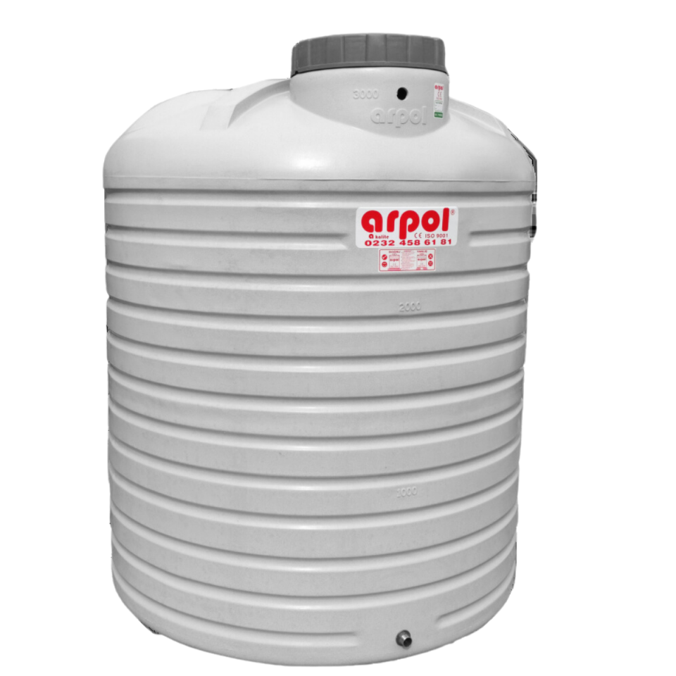 SU DEPOSU DİKEY 3000 LT POLYETİLEN 179X154