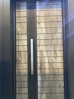 ÇELİK KAPI HK-55 ÇİFT FİTİL LAMİNANT GRİ 4621-SOL