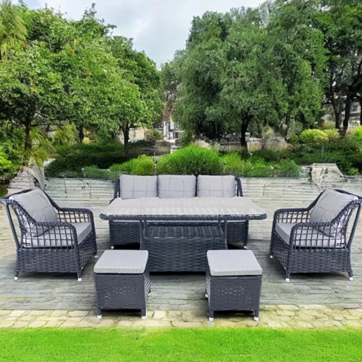 OTURMA GRUBU RATTAN LEO 3 LÜ ANTRASİT