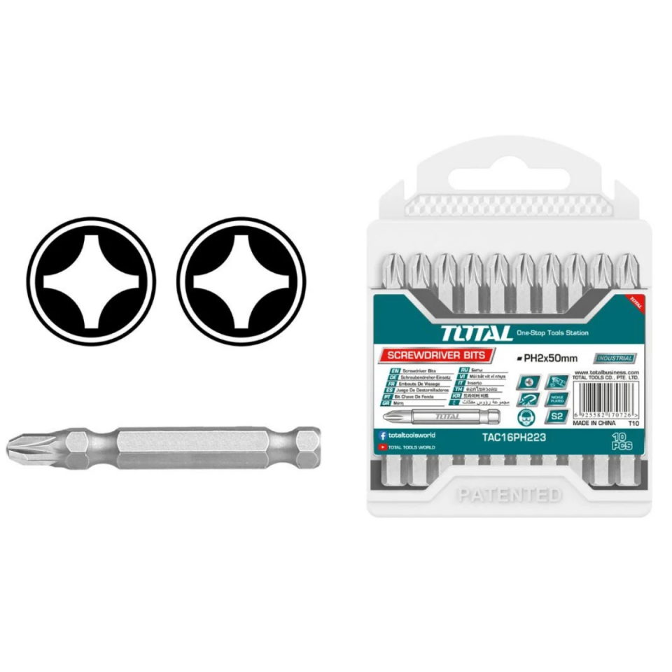 TOTAL YILDIZ BİTS UÇ KROM PH2 50 MM