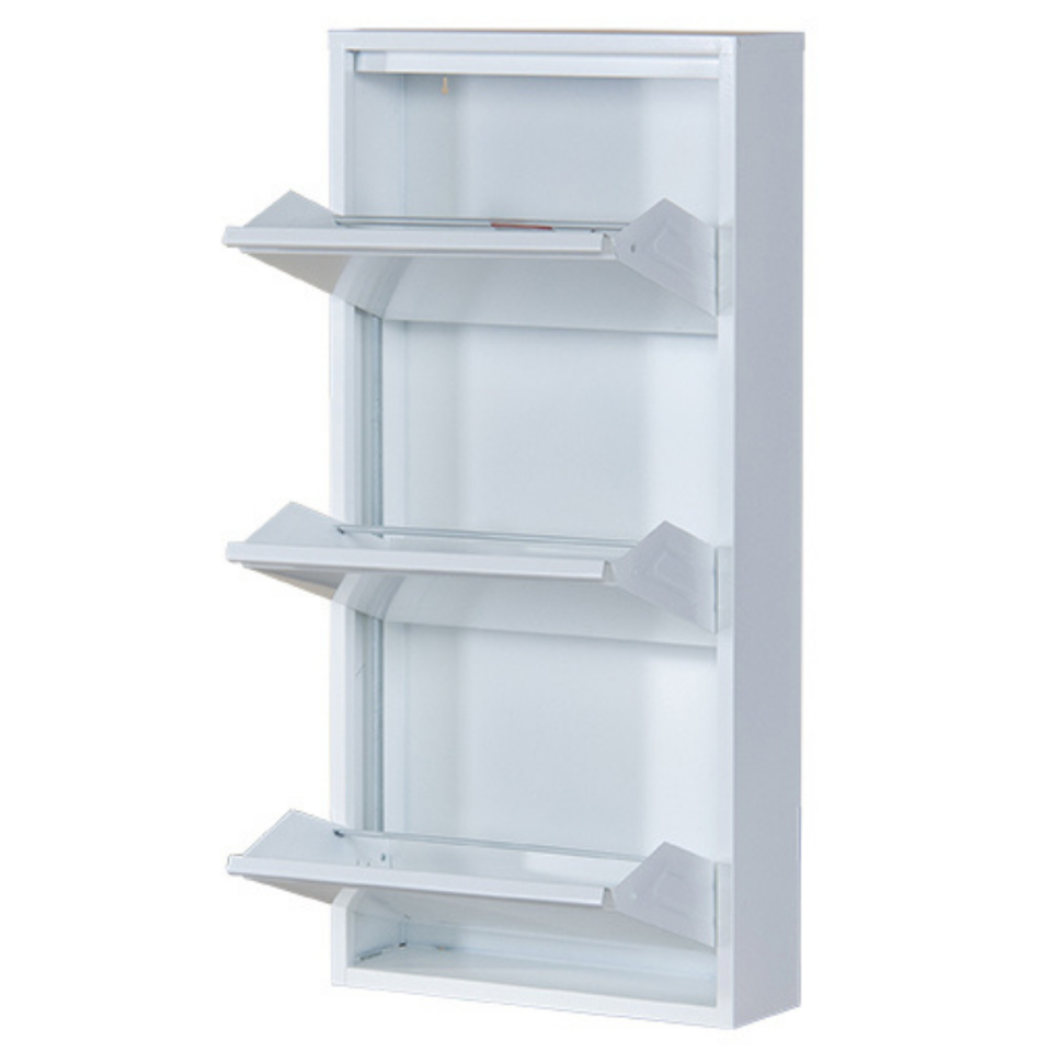 AYAKKABI DOLABI METAL ÜÇLÜ BEYAZ