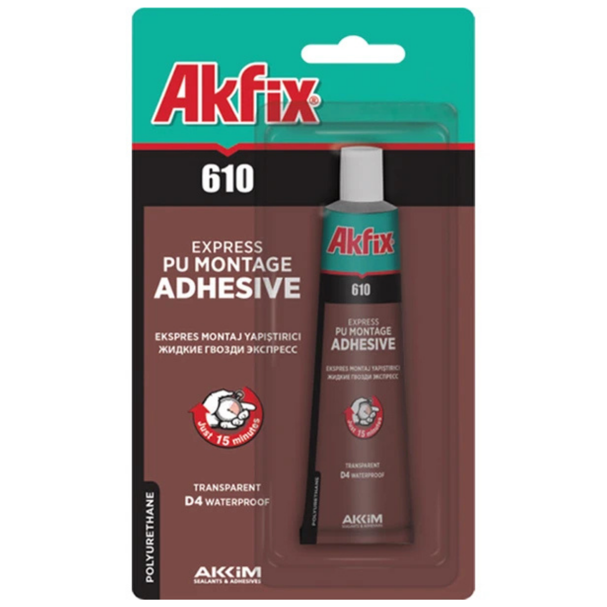 AKFİX FN610 50 ML EKSPRES POLİÜRETAN SIVI ÇİVİ ŞEFFAF