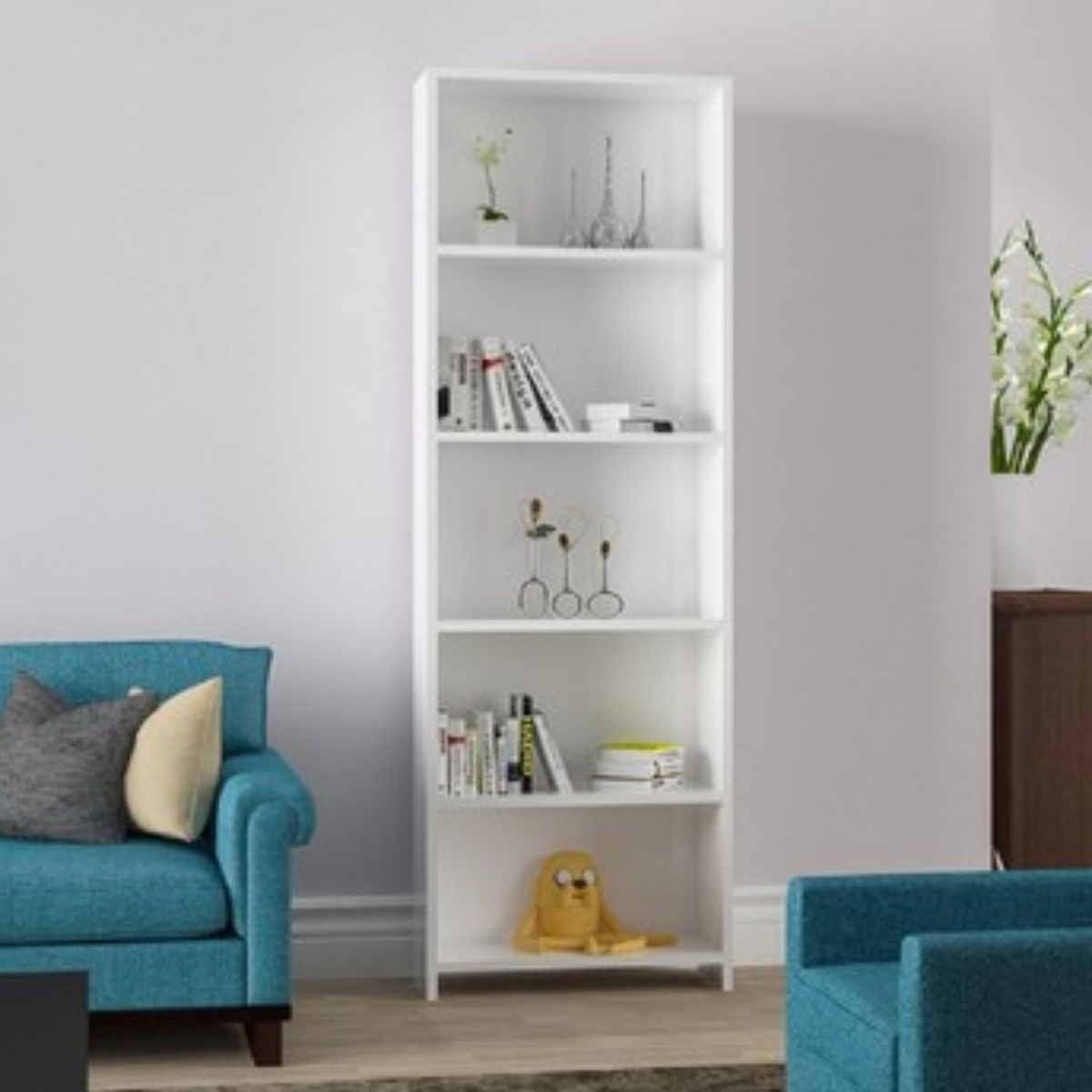 KİTAPLIK 5 RAFLI BEYAZ ARD204