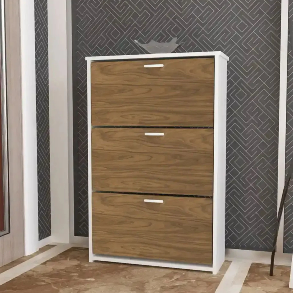 DÜŞER KAPAKLI AYAKKABILIK CEVİZ ARD817