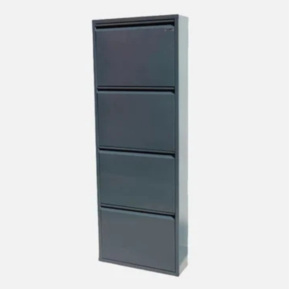 AYAKKABI DOLABI METAL DÖRTLÜ ANTRASİT