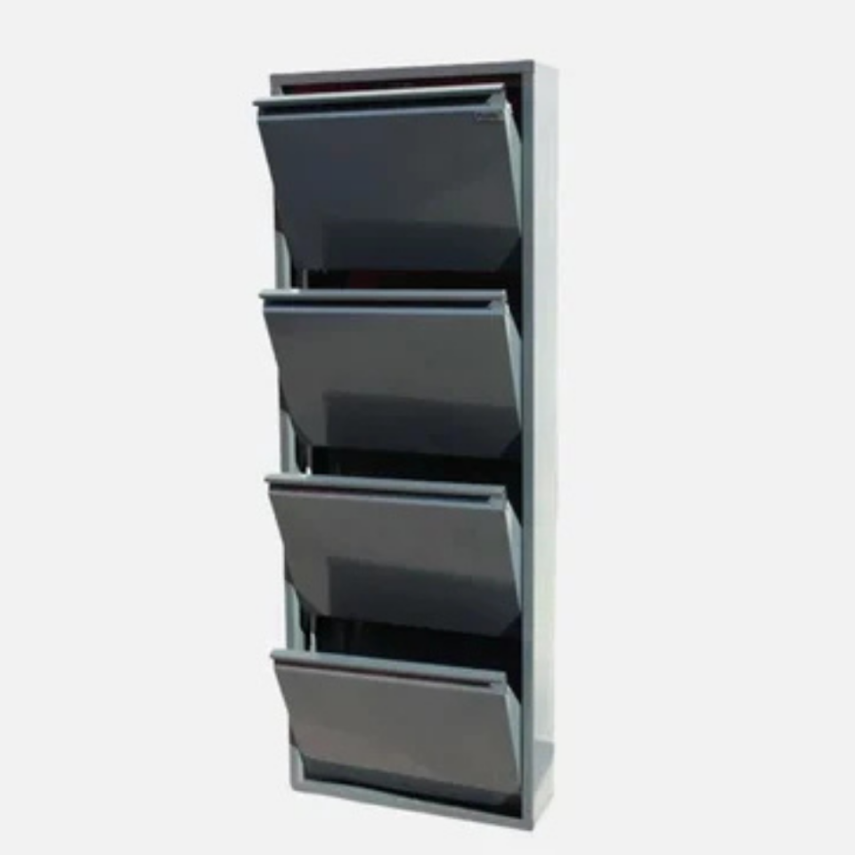 AYAKKABI DOLABI METAL DÖRTLÜ ANTRASİT