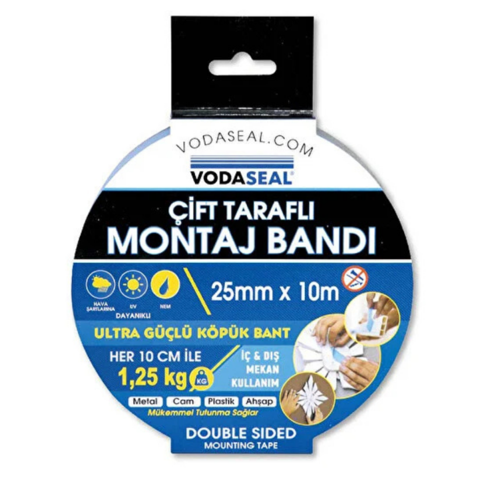 VODASEAL ÇİFT TARAFLI MONTAJ BANDI 25MMX10 MT