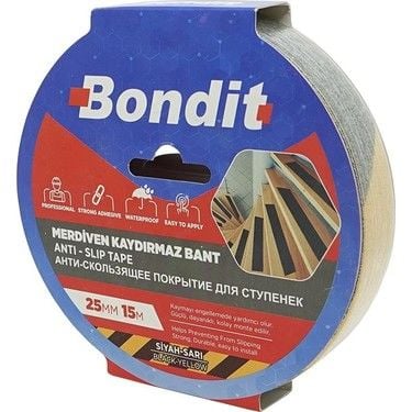 BONDİT MERDİVEN KAYDIRMAZ BANT 15 MT SİYAH