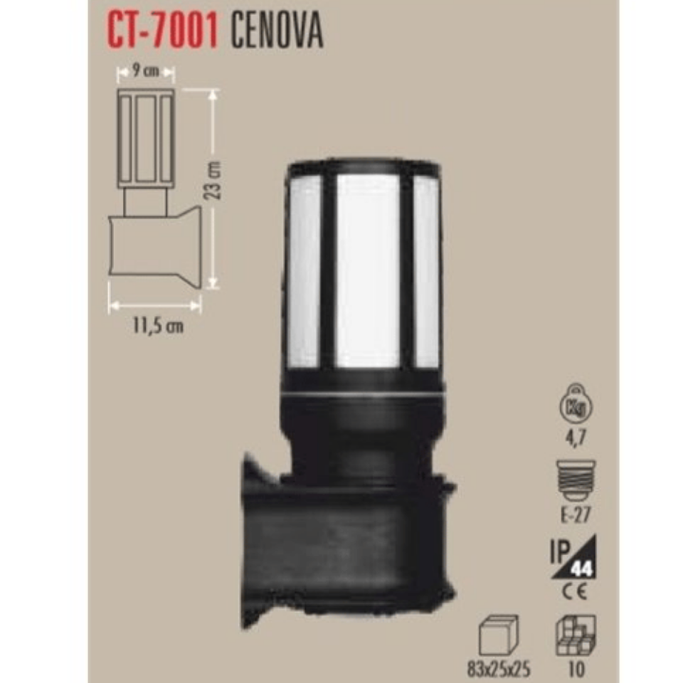 CATA CENOVA BAHÇE ARMATÜRÜ 18 CM  CT-7001