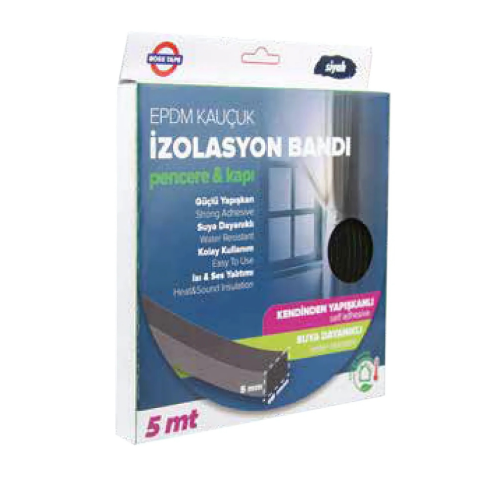 NOBEL KAUÇUK İZOLASYON BANDI SİYAH 5MMX5MT