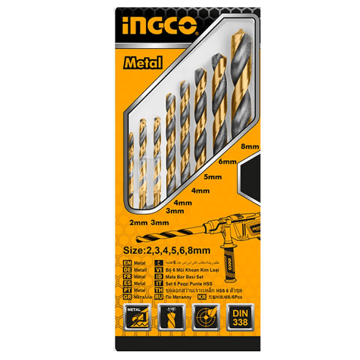 İNGCO 8 Lİ HSS MATKAP UCU SETİ AKDB-0801