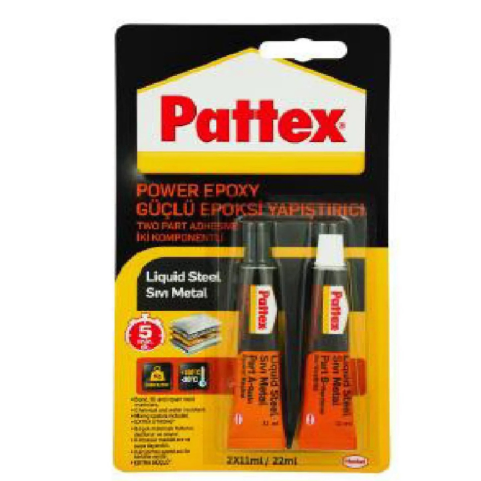 PATTEX 2 Lİ POWER EPOKSİ GÜÇLÜ YAPIŞTIRICI SIVI METAL 22ML