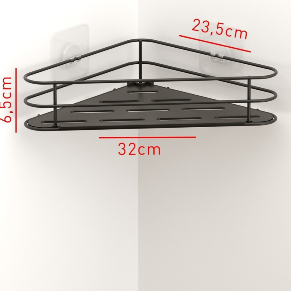 TEKNO-TEL VAKUMLU KÖŞE ŞAMPUANLIK MAT SİYAH  ST124