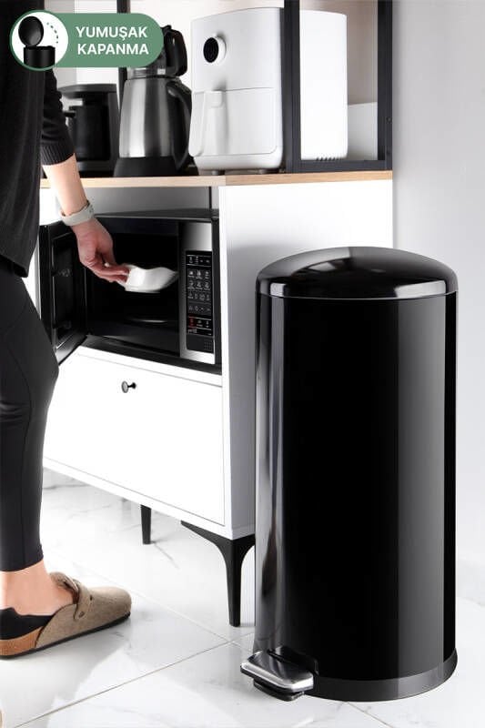 PRİMANOVA ÇÖP KOVASI BOMBE KAPAKLI ÇELİK 40 LT