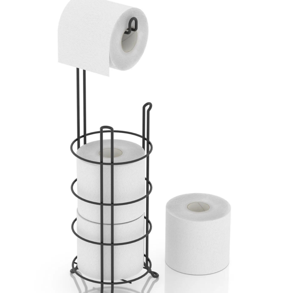 TEKNO-TEL AYAKLI YEDEKLİ TUVALET KAĞITLIĞI MAT SİYAH MG-093