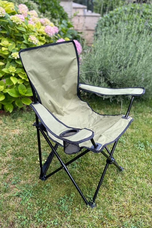 PRİMANOVA KAMP SANDALYESİ KOLÇAKLI POŞETLİ HAKİ