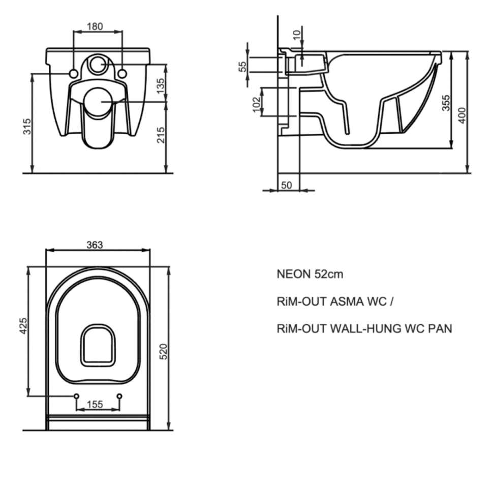 SERAMİKSAN ASMA KLOZET NEON RIMOUT+KAPAK