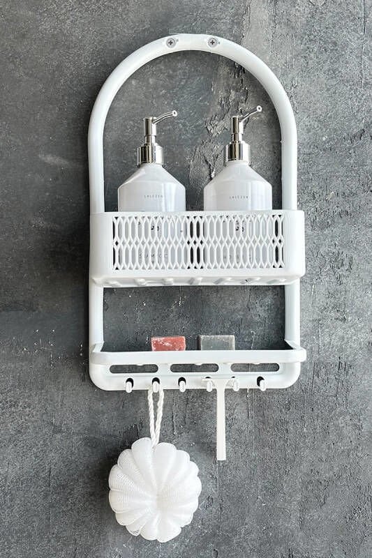 PRİMANOVA CERES PLASTİK BANYO DUŞ RAFI BEYAZ