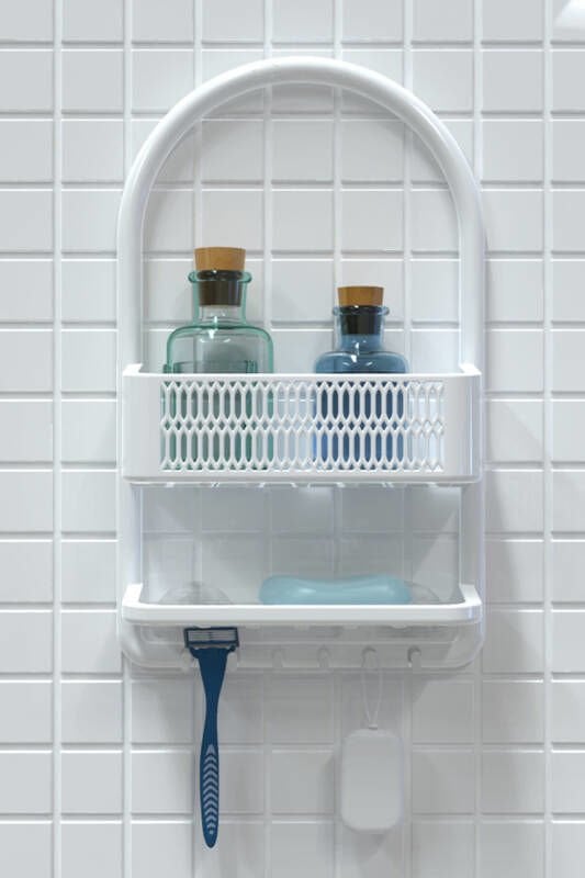 PRİMANOVA CERES PLASTİK BANYO DUŞ RAFI BEYAZ