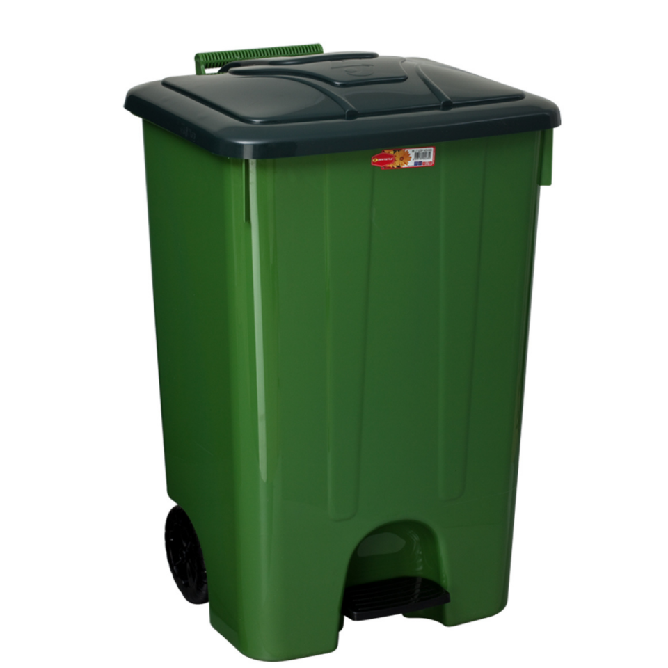 ŞENYAYLA ÇÖP KOVASI PEDALLI KÖŞELİ 85 LT