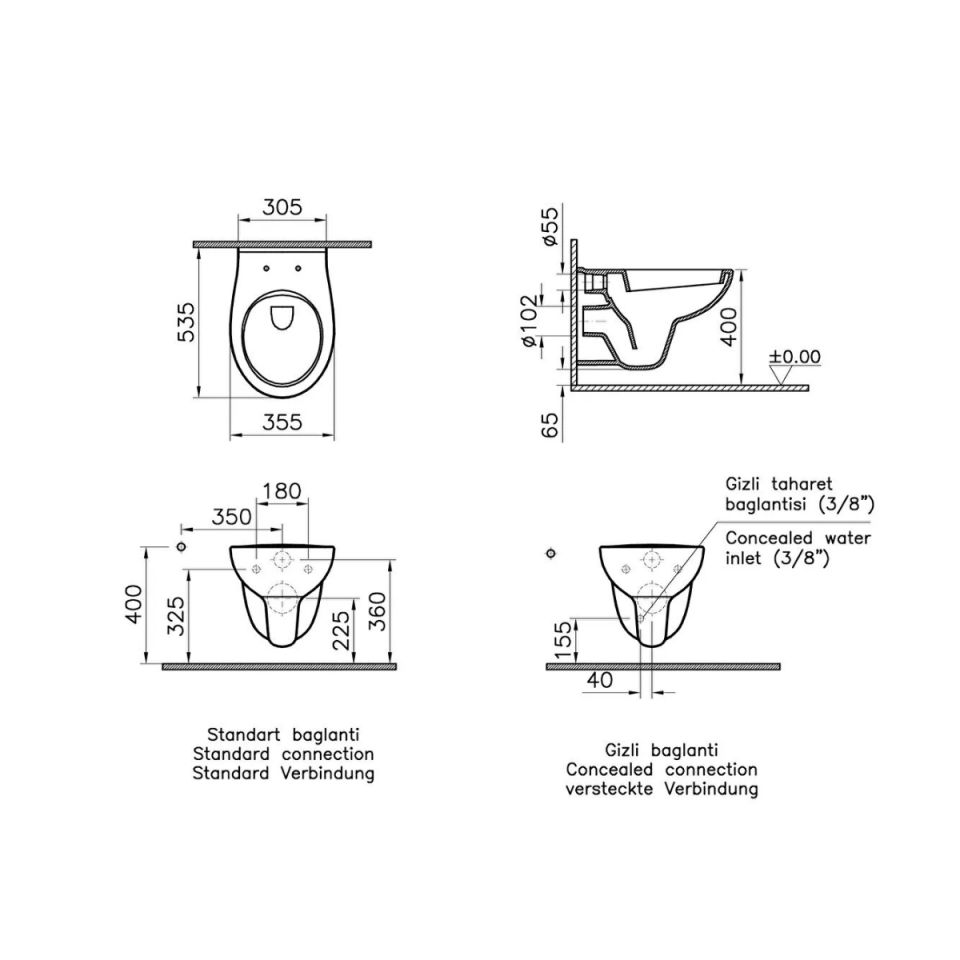 VİTRA ASMA KLOZET ARKITEKT