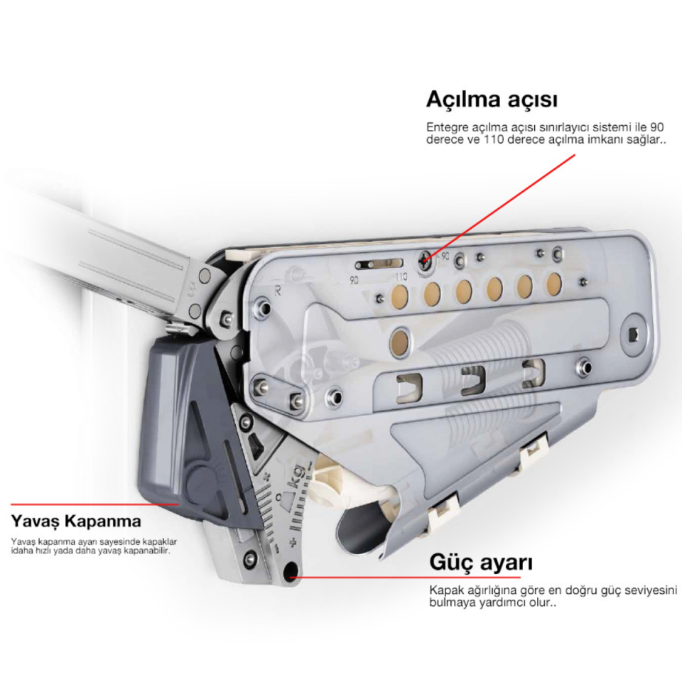 SAMET MEKANİK 2 Lİ KALKAR KAPAK SİSTEMİ B1 GRİ