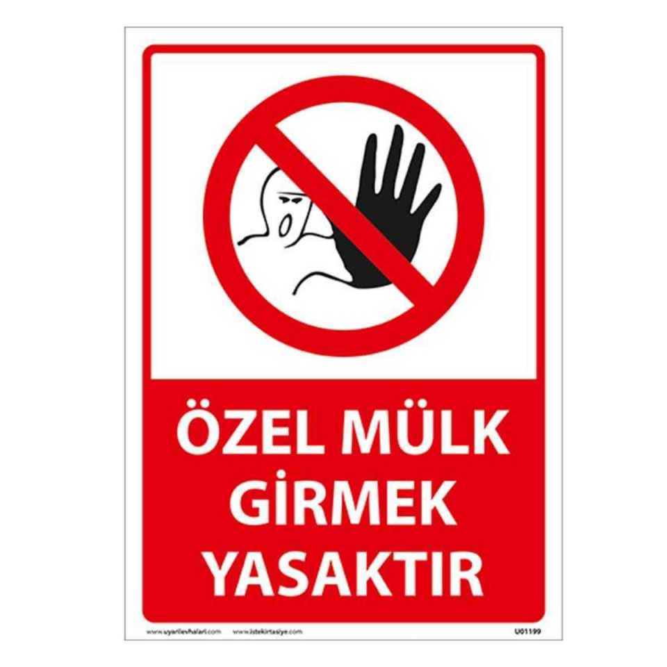 LEVHA ÖZEL MÜLK GİRMEK YASAKTIR 114