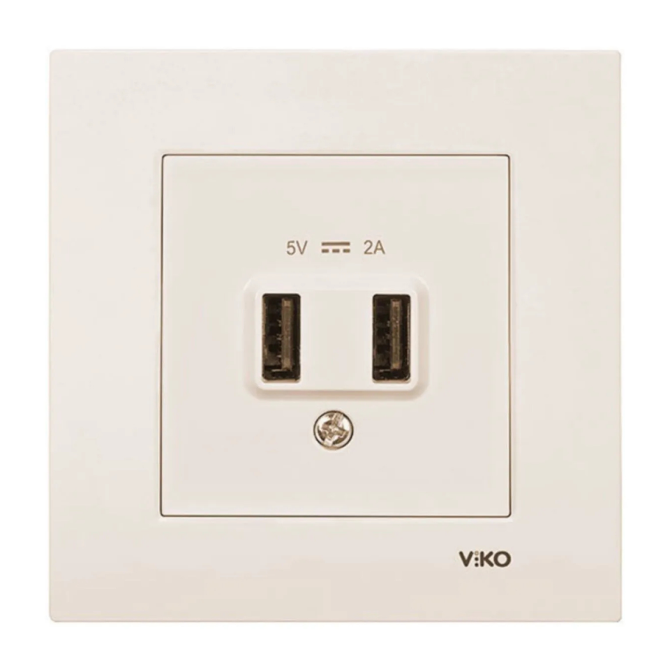 Vİ-KO KARRE KREM USB ŞARJLI PRİZ 90967301