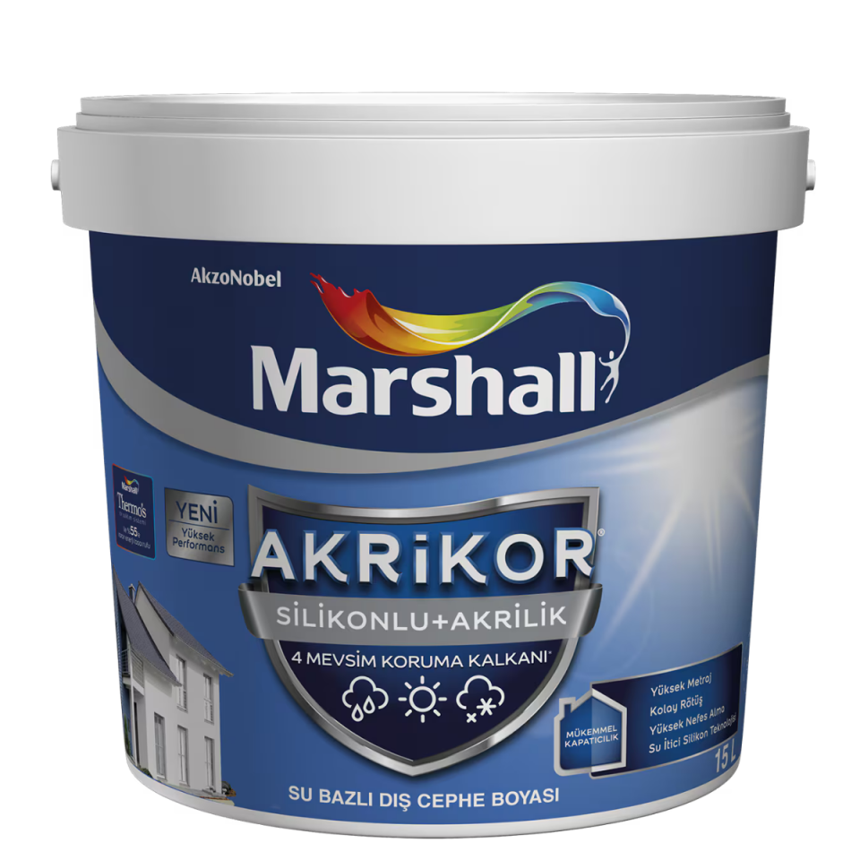 MARSHALL AKRIKOR SİLİKONLU+AKRİLİK BEYAZ 7,5