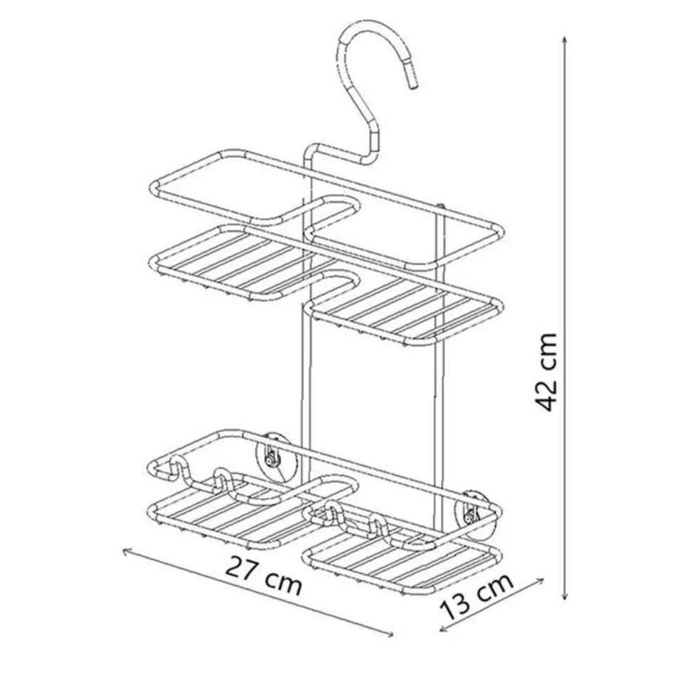 TEKNO-TEL İKİ KATLI DUŞAKABİN RAFI MAT SİYAH BK-067
