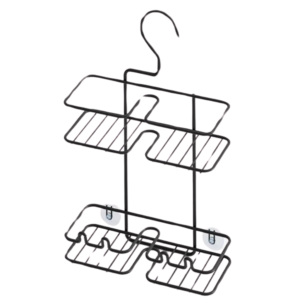 TEKNO-TEL İKİ KATLI DUŞAKABİN RAFI MAT SİYAH BK-067