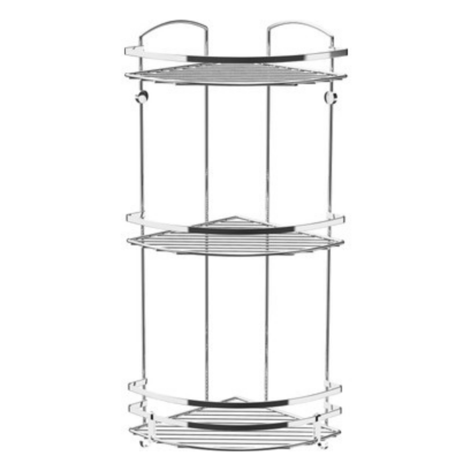 TEKNO-TEL ÜÇ KATLI BANYO KÖŞE RAFI SATEN BK083