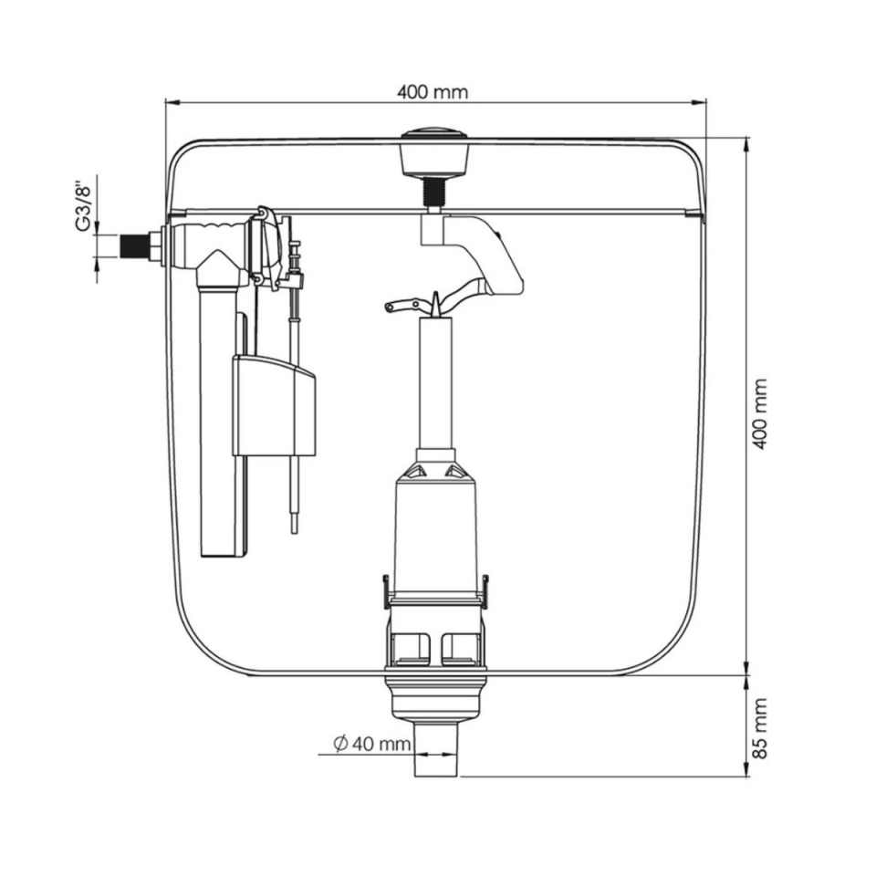 GAMA HİSAR KLOZET ÜSTÜ REZERVUAR YANDAN FLATÖR 56002