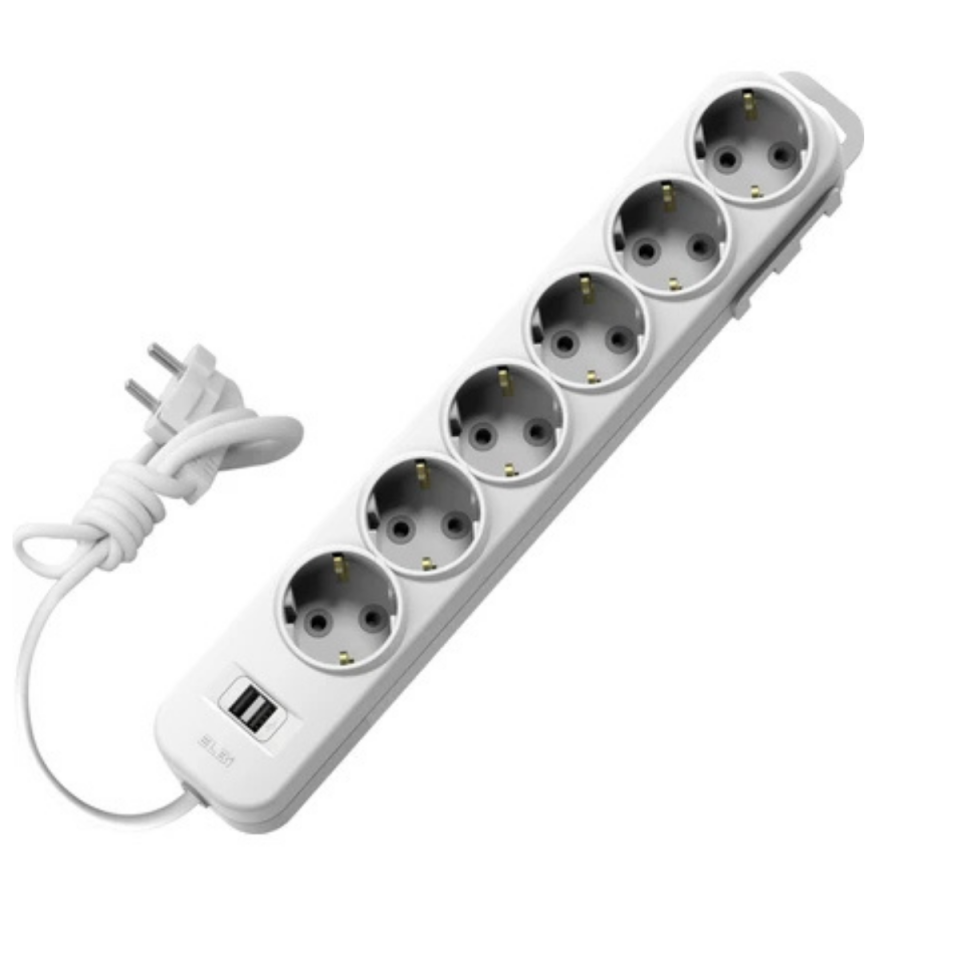 ELBİ MYRA 6 LI USB Lİ Ç.K TOP.GRUP PRİZ 2MT