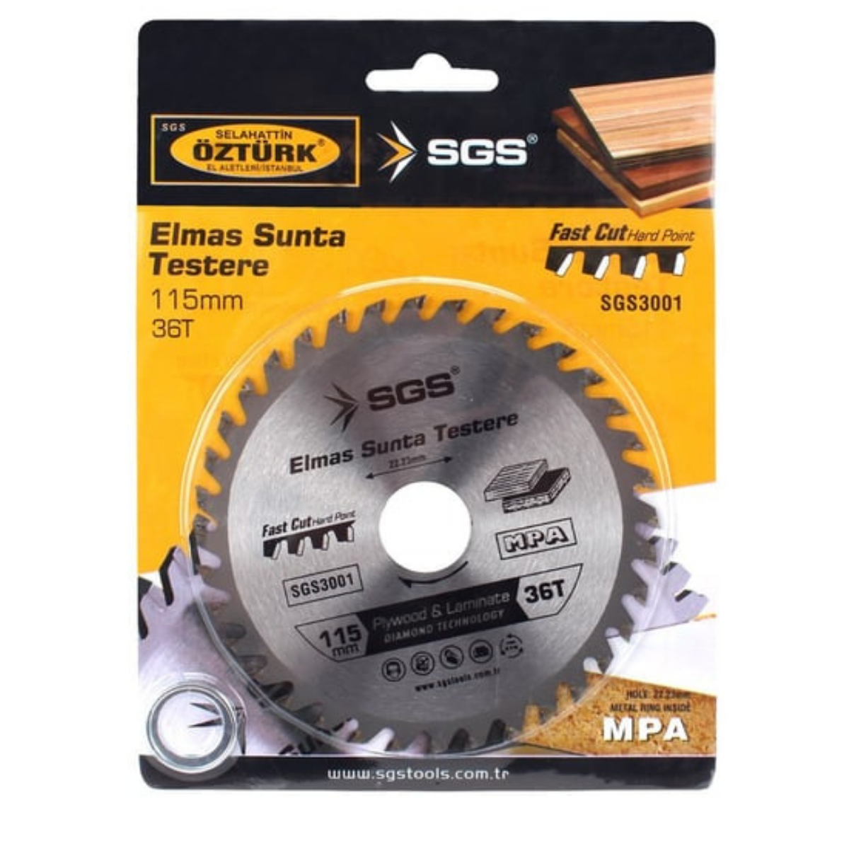 SGS ELMAS SUNTA TESTERE 115X36TX22 3001