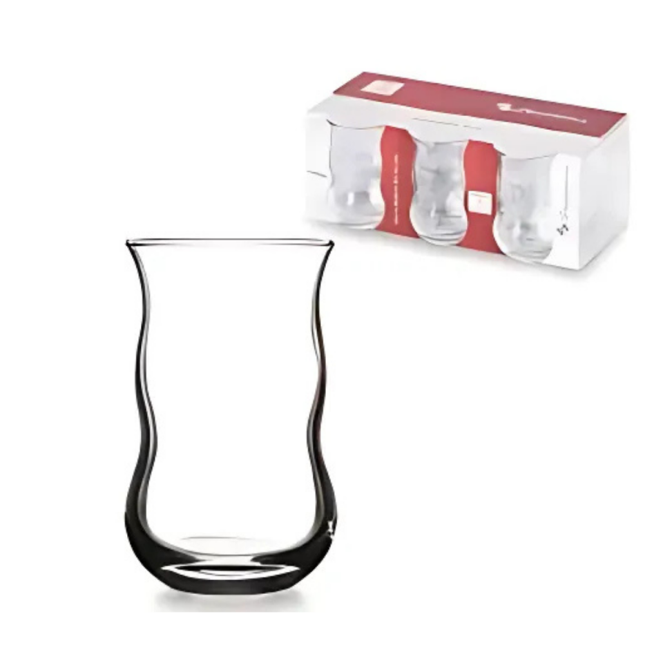 PAŞABAHÇE ÇİFTEBELLİ ÇAY BARDAĞI 6LI