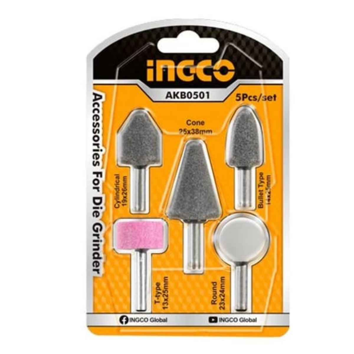 İNGCO 5 Lİ TAKIM GRAVÜR TAŞLAMA SETİ AKB-0502