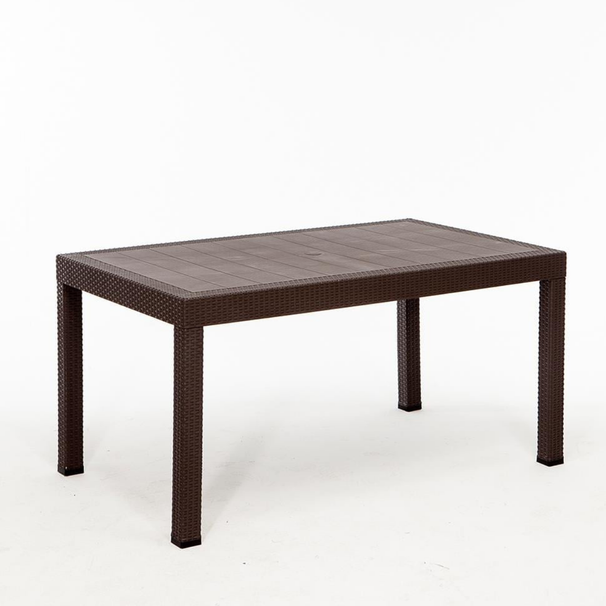 MASA 90X150 RATTAN CAMSIZ KAHVE