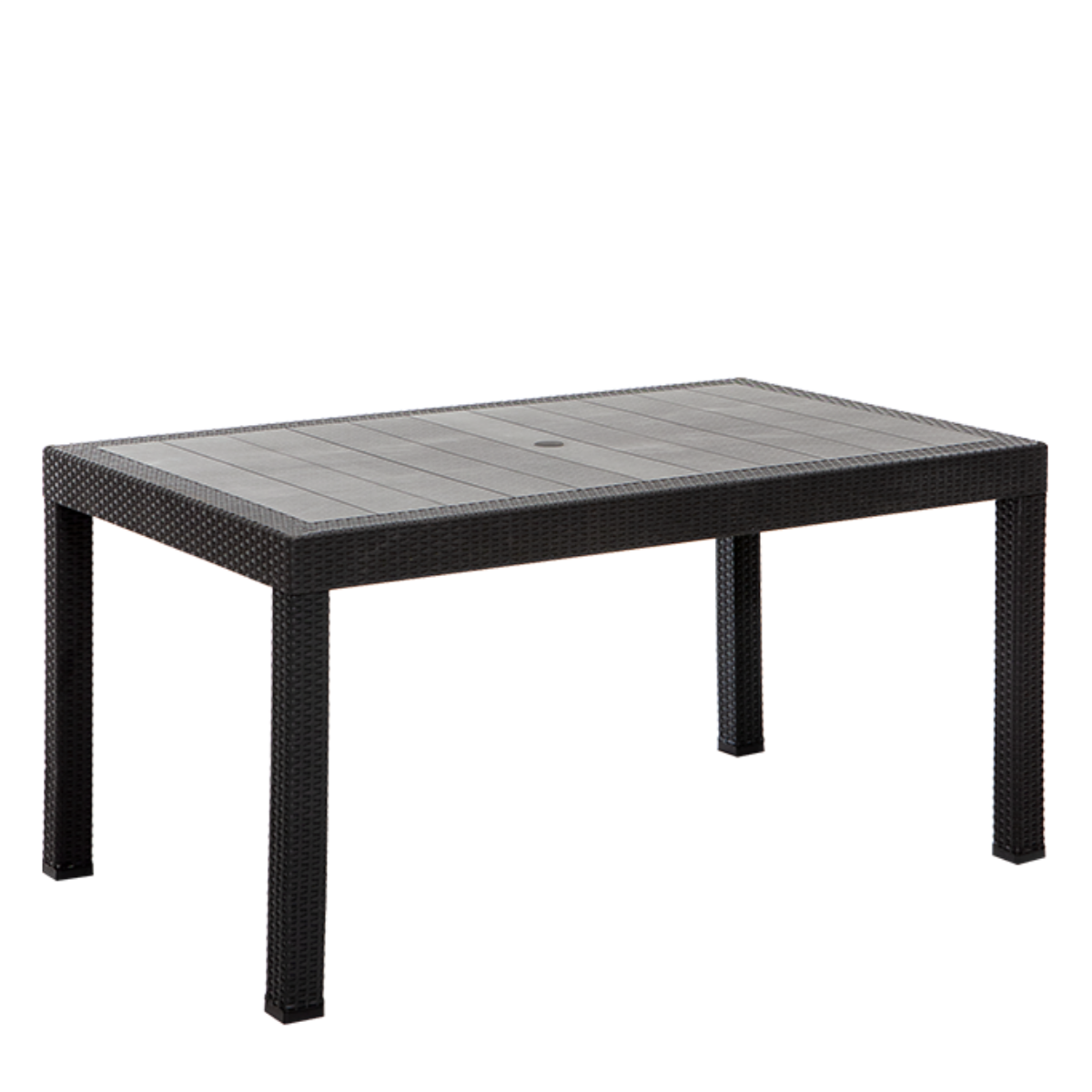 MASA 90X150 RATTAN CAMSIZ ANTRASİT